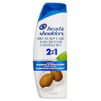 Head & Shoulders Shampooing et revitalisant antipelliculaire 2∘en∘1 Soin du cuir chevelu sec 370 ml, 1,89 $/100ml