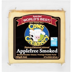 Cows Creamery Smoked Cheddar Cheese Appletree Smoked 32% M.F. 180 g, $5.55/100g
