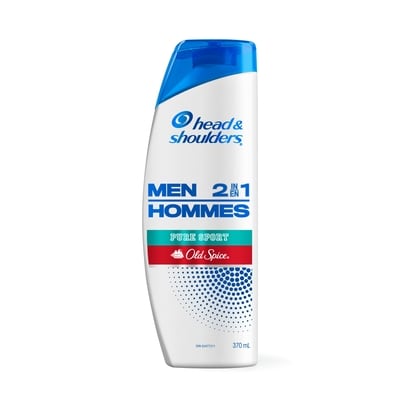 Head & Shoulders Mens 2 in 1 Dandruff Shampoo and Conditioner, Pure Sport 370 ml, $1.89/100ml