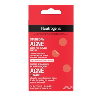 Neutrogena Timbres anti-imperfections  Acné tenace, Traitement hydrocolloïde ponctuel, Timbre antiacné, Hypoallergénique 24 ea, 0,75 $/1ch