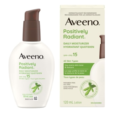 Aveeno Positively Radiant Daily Moisturizer SPF 15 120 ml, $21.74/100ml