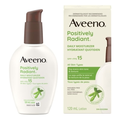Aveeno Positively Radiant Daily Moisturizer SPF 15 120 ml, $21.66/100ml