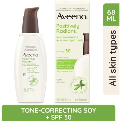 Aveeno Postively Radiant Daily Moisturizer SPF 30 68 ml, $38.81/100ml