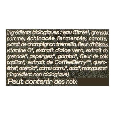 Shot bien-être biologique Glow à la grenade et à l'hibiscus