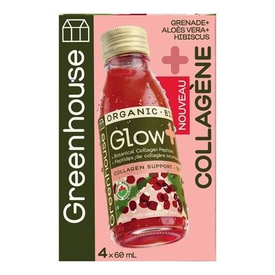 Greenhouse Shots bien-être biologiques Glow à la grenade et à la trémelle, 4 unités 4x60.0 ml, 5,42 $/100ml