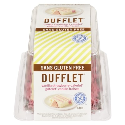 Dufflet Vanilla Strawberry Cakelet Gluten Free 640 g, $3.28/100g