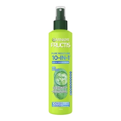 Garnier Fructis pure moisture 10-in-1 soin sans rinçage acide hyaluronique + eau de concombre pour cheveux et cuir chevelu secs 239 ml, 3,55 $/100ml
