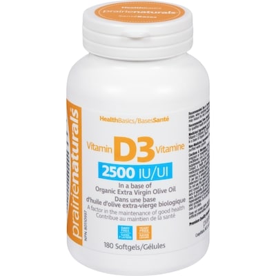 Prairienaturals Healthbasics Vitamin D3 2500 Iu 180 ea, $0.08/1ea