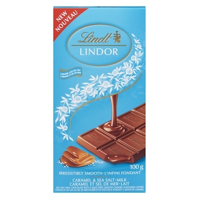 Lindt Lindor Sea Salt Milk Chocolate With A Delectably Smooth Caramel Flavoured Centre Caramel And Sea Salt 100 g, $5.49/100g
