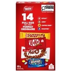 Full Size KITKAT, AERO, COFFEE CRISP & SMARTIES