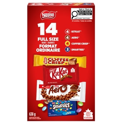 Nestlé Full Size KITKAT, AERO, COFFEE CRISP & SMARTIES 638 g, $2.98/100g