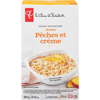 Gruau instantané, pêches et crème, 8&nbsp;portions