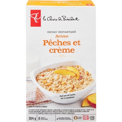Gruau instantané, pêches et crème, 8&nbsp;portions