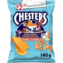 Chester’s Spirales de Maïs Fromage Grignotines à saveur de Fromage 140 g, 1,61 $/100g