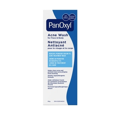 PanOxyl Nettoyant anti-acné, peroxyde de benzoyle 4 %, aide à éliminer l’acné, 85 g, 15,87 $/100g