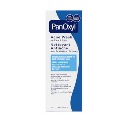 PanOxyl Nettoyant antiacné crème au peroxyde de benzoyle 4% 85 g, 15,28 $/100g