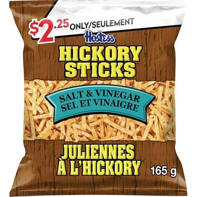 Hostess Hickory Sticks Salt & Vinegar Flavoured Potato Sticks 165 g, $1.36/100g