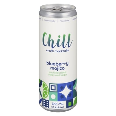 Chill St Non-Alcoholic Cocktail Blueberry Mojito 355 ml, $1.12/100ml