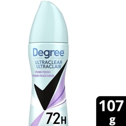 Degree UltraClear Black + White Antisudorifique Vaporisateur à Sec Pure Fraîcheur 107 g, 6,81 $/100g