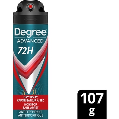 Degree Advanced Dry Spray Antiperspirant, 72H Protection, Nonstop 107 g, $7.47/100g