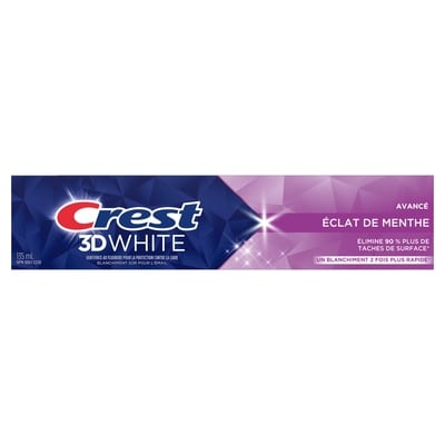 Crest Dentifrice blanchissant 3D White Avancé, Éclat de menthe 135 ml, 6,66 $/100ml