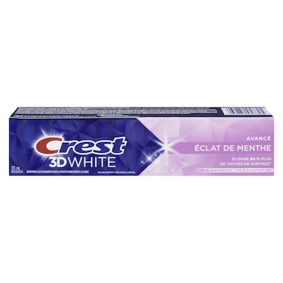 Crest Dentifrice 3D White, radiant mint 135 ml, 5,19 $/100ml