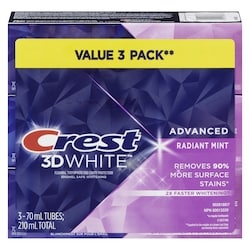 3D White Advanced, Whitening Toothpaste Radiant Mint, Pack of 3