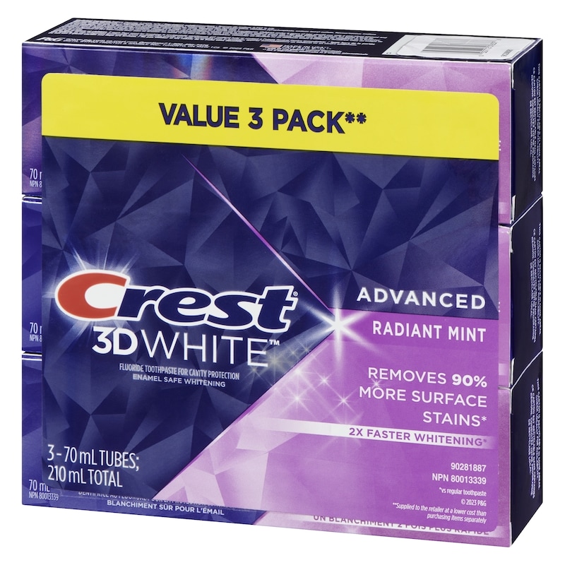 3D White Advanced, Whitening Toothpaste Radiant Mint, Pack of 3
