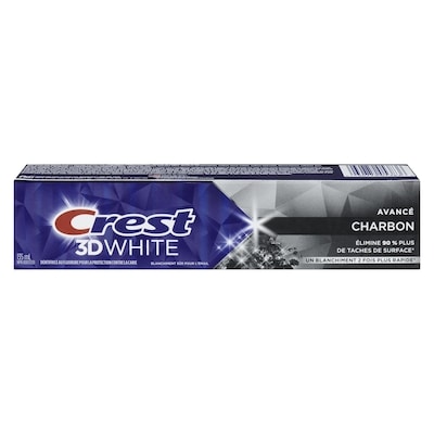 Crest Dentifrice 3D White, charbon de bois 135 ml, 7,40 $/100ml
