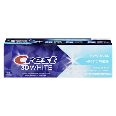 Crest 3D Whitening Toothpaste, Advanced Artic Fresh, 2X Faster Whitening 70 ml, $8.99/100ml