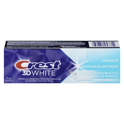 Crest Dentifrice blanchissant 3D, Advanced Artic Fresh, blanchiment 2X plus rapide 70 ml, 7,86 $/100ml