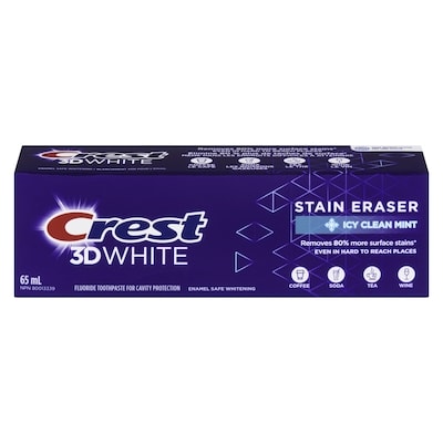 Crest 3D White Stain Eraser Toothpaste 65 ml, $9.22/100ml