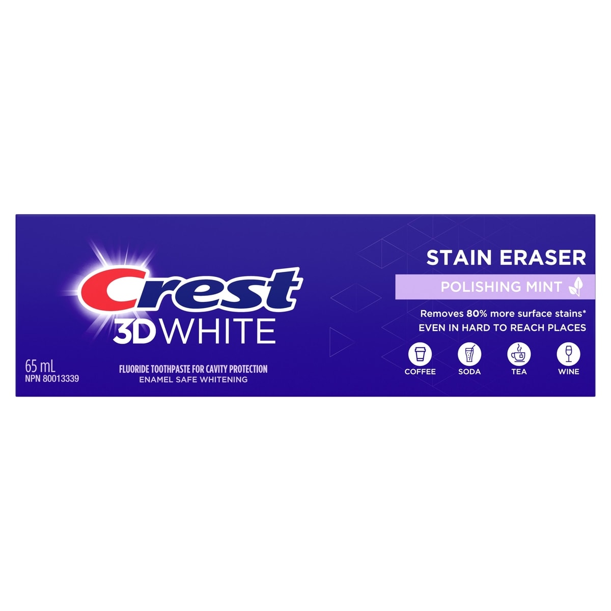 Crest 3d White Stain Eraser Teeth Whitening Toothpaste, Polishing Mint 65 ml, $7.68/100ml