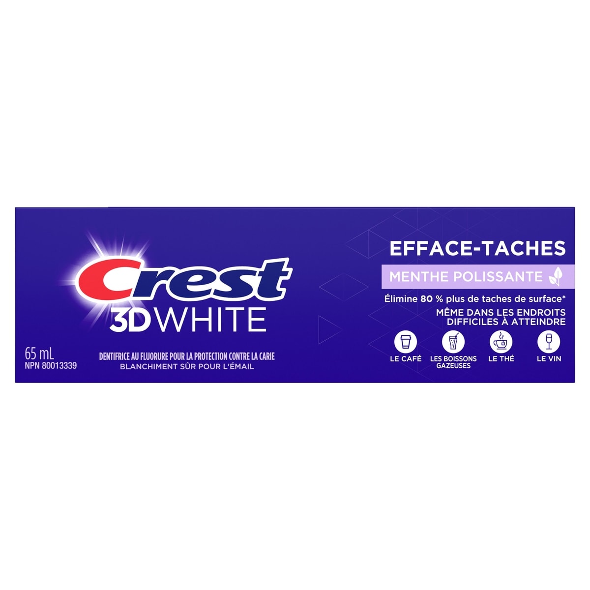 Crest Dentifrice blanchissant crest 3d white efface-taches, menthe polissante 65 ml, 9,98 $/100ml