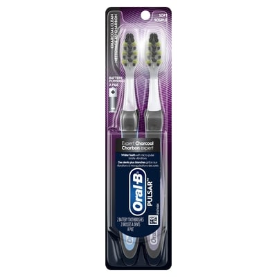 Oral B Pulsar Charcoal Soft Battery Toothbrush 2-Pack 2 ea, $7.50/1ea