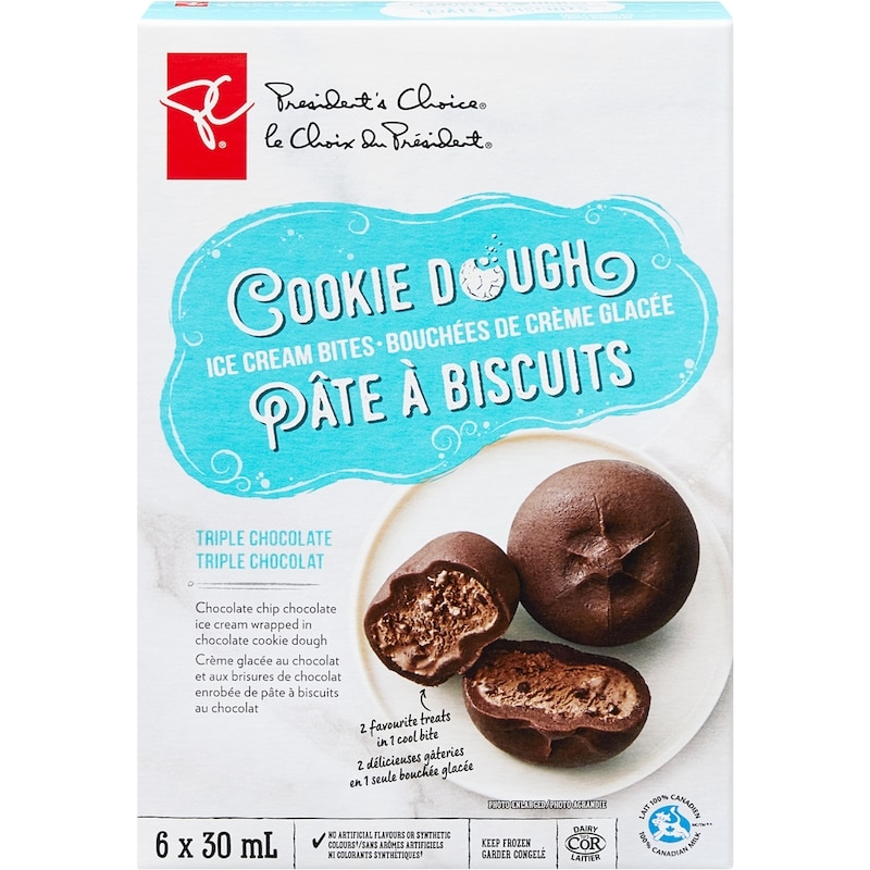 President's Choice Triple Chocolate Cookie Dough Ice Cream Bites