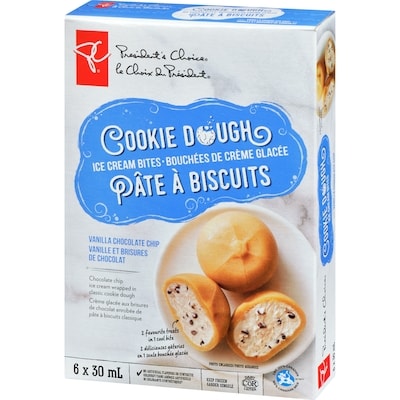 Bouchées de crème glacée pâte à biscuits vanille et brisures de chocolat