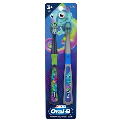 Oral-B Brosse à dents Chameleon extra-douce pour enfants 3+ ans paquet de 2 2 ea, 4,25 $/1ch