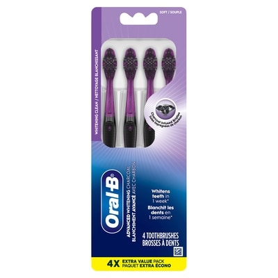 Oral-B Brosse à dents souple charbon paquet de 4 4 ea, 4,25 $/1ch