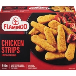 Flamingo Chicken Strips Lightly Peppered 680 g, $0.96/100g