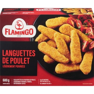 Flamingo Languettes de poulet légèrement poivrées 680 g, 2,06 $/100g