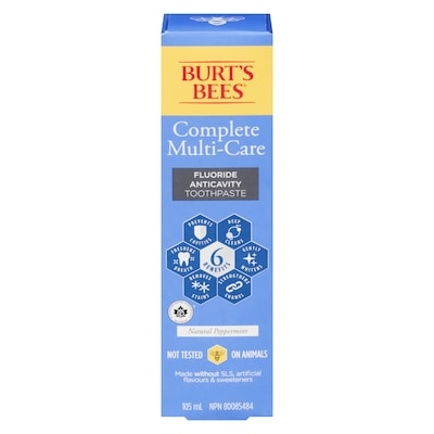 Burt's Bees Complete Multi-Care Toothpaste, Natural Peppermint 105 ml, $6.66/100ml
