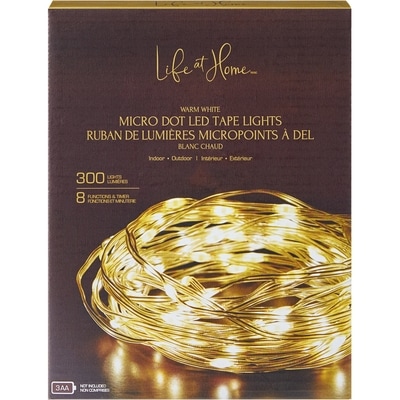Life at Home Ruban de 300 lumières micropoints à DEL – blanc chaud 1 ea, 29,00 $/1ch