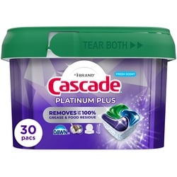 Cascade Platinum Plus Dishwasher Detergent Fresh, 30ct 30 ea, $0.50/1ea