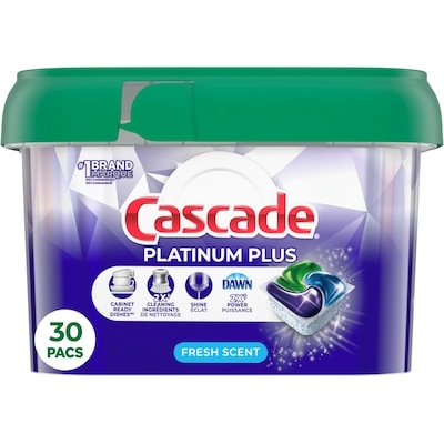Cascade Platinum Plus Dishwasher Pods, Dish Detergent ActionPacs, Fresh, 30 Count 30 ea, $0.47/1ea