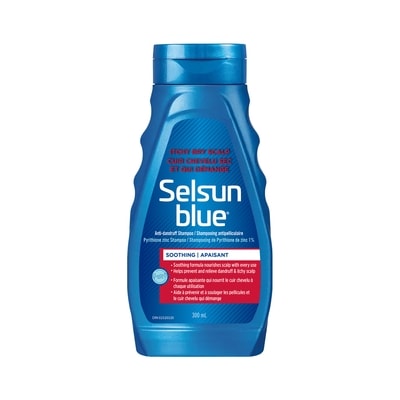 Selsun Blue Itchy Dry Scalp Anti-Dandruff Shampoo, Pyrithione Zinc 300 ml, $5.00/100ml
