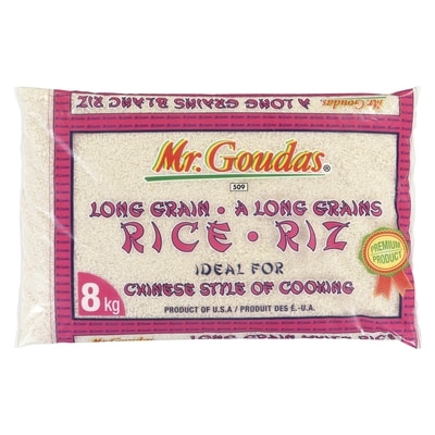 Mr Goudas Rice Long Grain 8 kg, $0.25/100g