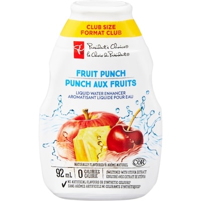 President's Choice Fruit Punch Liquid Water Enhancer, Club Size 92 ml, $5.43/100ml