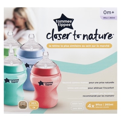 Closer to nature biberons colorés 260 ml 0 m+