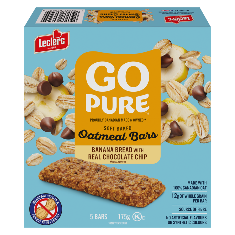 Go Pure Oatmeal Bars Banana Bread Chocolate Chip